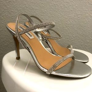 Steve Madden 5.5m SNAP Sandal Silver Rhinestone